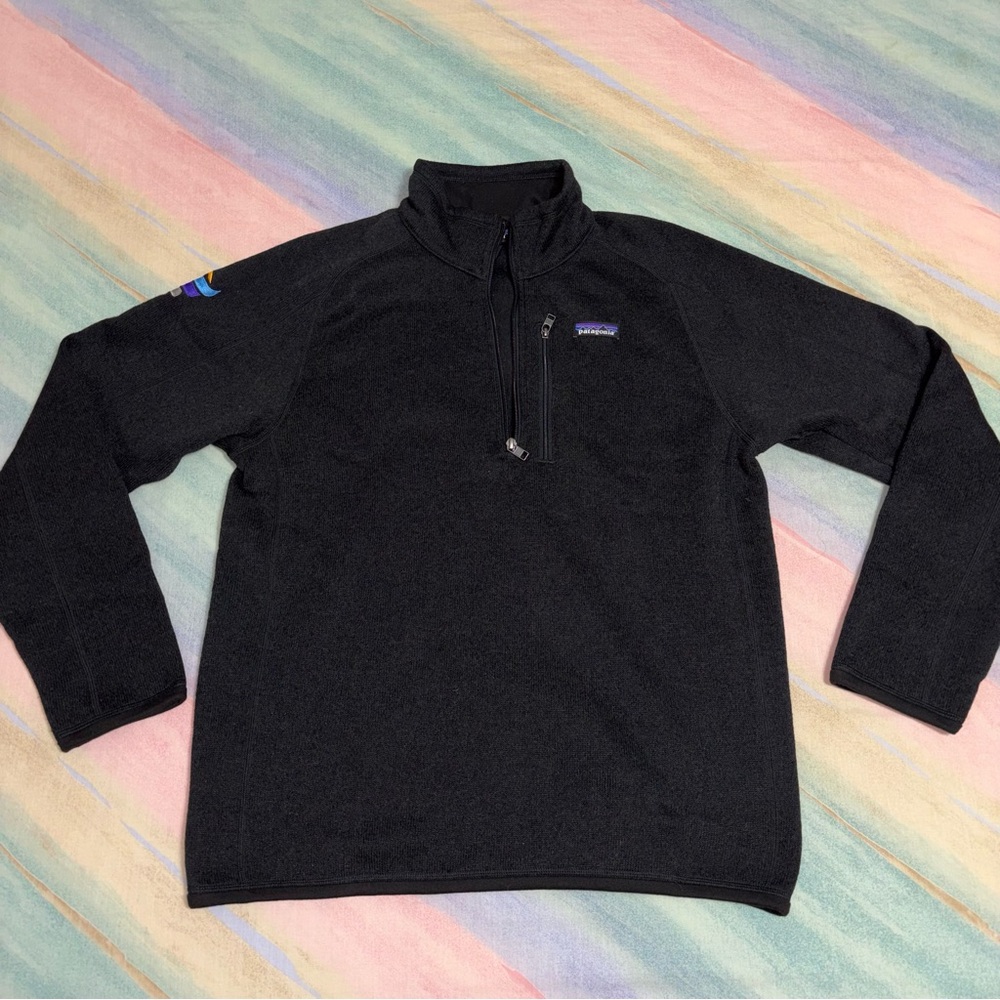 Patagonia Better Sweater Mens Medium Black 1/4 Zip Pullover Fleece